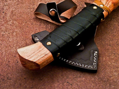 Handcrafted Carbon Steel Viking Axe – Bearded Camping Hatchet Tomahawk