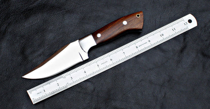 Custom Handmade Full Tang D2 Steel Skinner Knife | Hunting & EDC with Leather Sheath