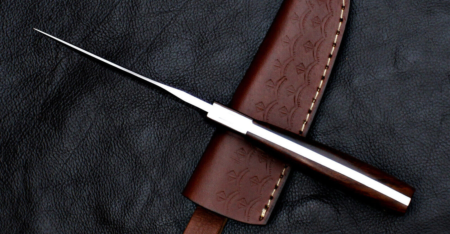 Custom Handmade Full Tang D2 Steel Skinner Knife | Hunting & EDC with Leather Sheath