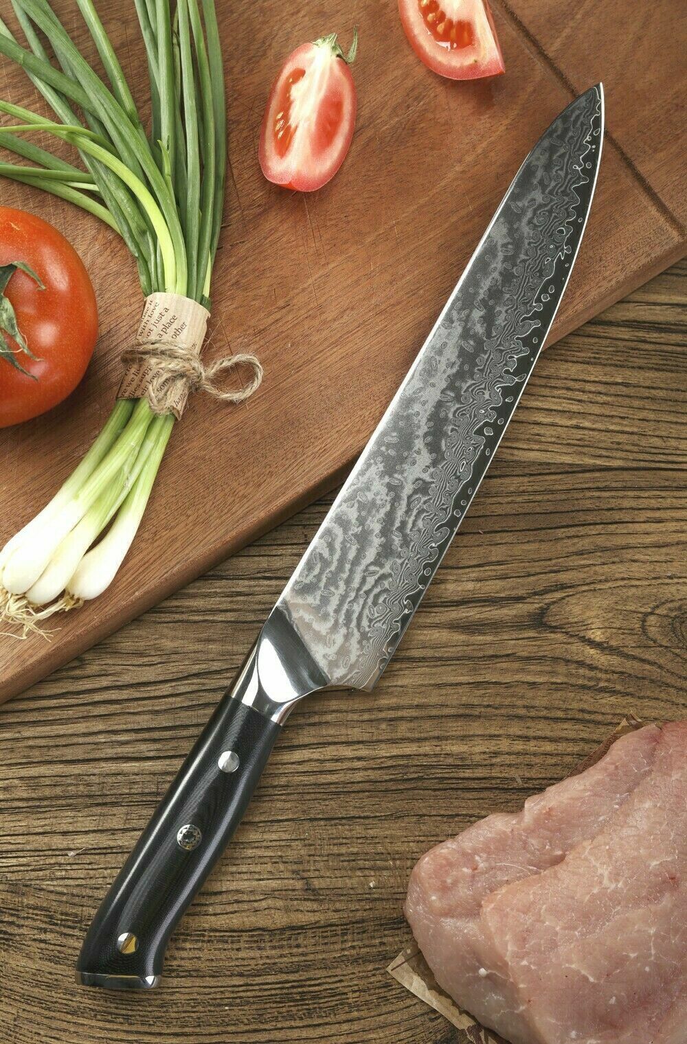 Custom Hand Forged Chef Knife Kitchen Knife Damascus Blade