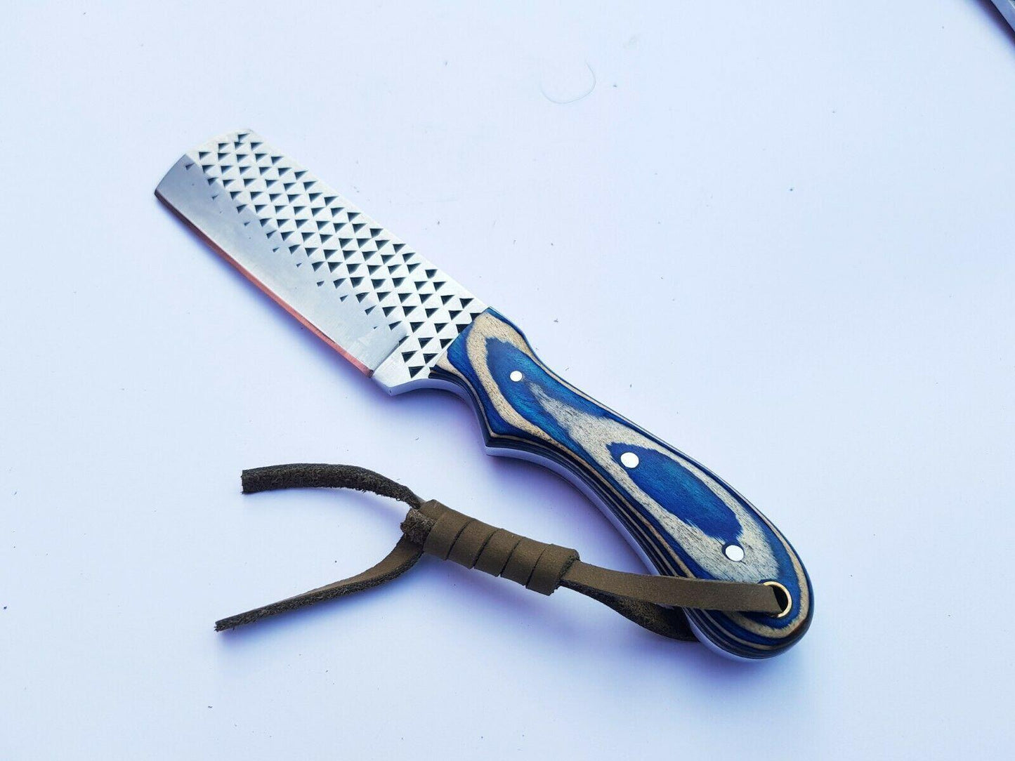 Handmade Horse File Steel Bull Cutter Knife With Belt Leather Sheath 7'' Custom Bull Cutter Knife
