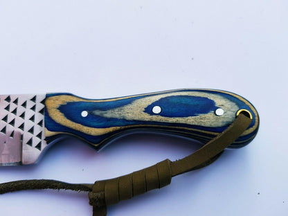 Handmade Horse File Steel Bull Cutter Knife With Belt Leather Sheath 7'' Custom Bull Cutter Knife