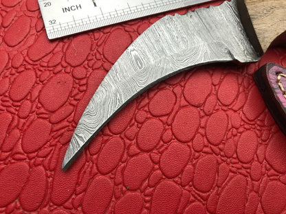 8" Handmade Damascus Karambit Best Damascus Steel Karambit Knife with Sheath