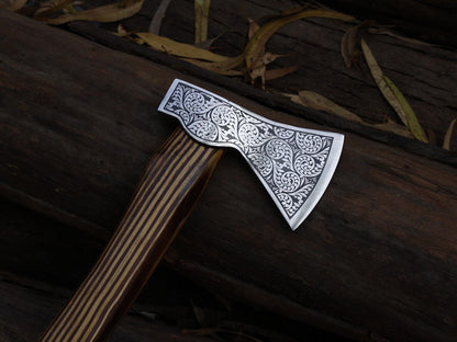 Handmade 18 Inch Viking Tomahawk Axe with Carbon Steel Blade and Ash Wood Handle