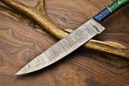 13.0" Custom Handmade Damascus Steel Kitchen Chef Knife | Full Tang, 384-Layer Blade
