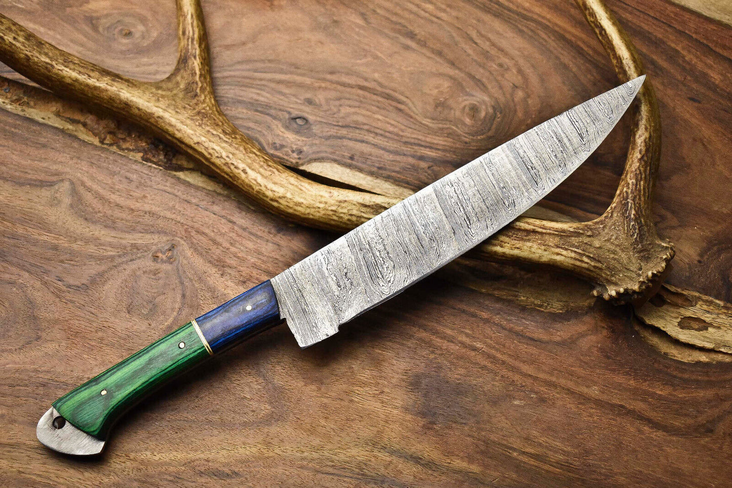 13.0" Custom Handmade Damascus Steel Kitchen Chef Knife | Full Tang, 384-Layer Blade
