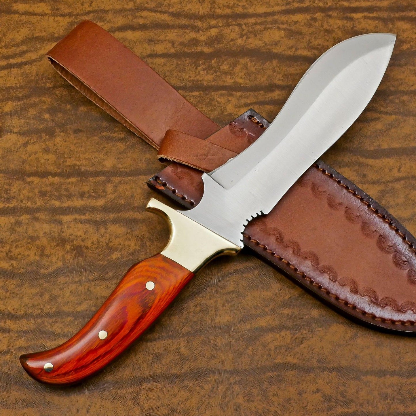 Handmade D2 Steel Full Tang Bowie Knife | 12" Hunting & Camping Blade