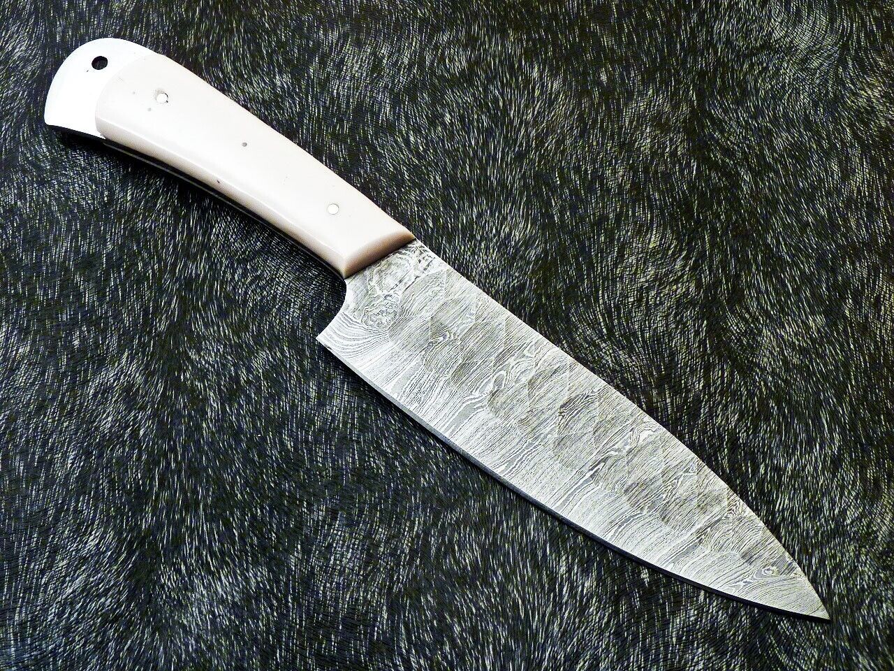 11" Custom Hand Forged Damascus Steel Chef Knife | Kitchen & Cooking Knife with Camel Bone Handle