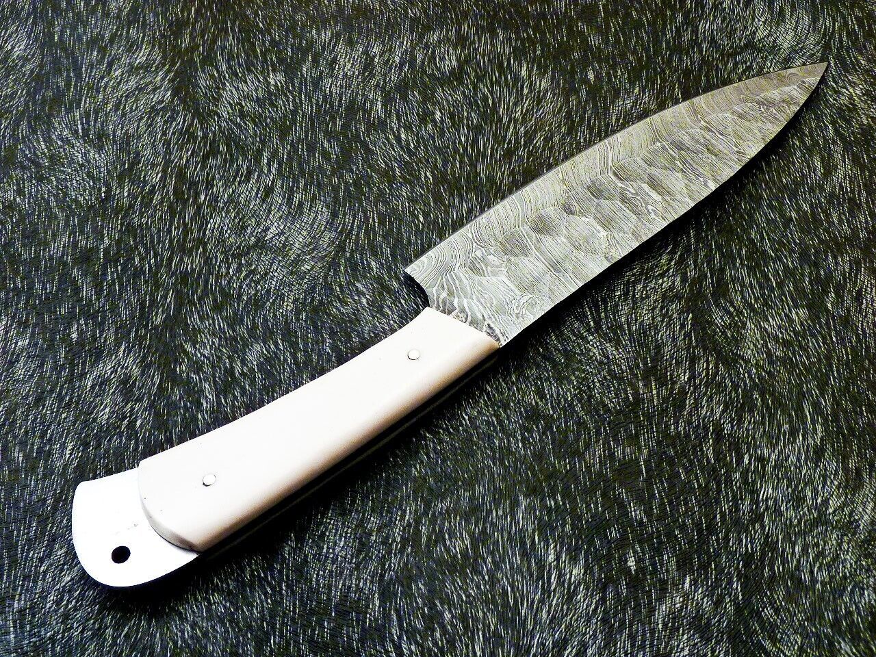 11" Custom Hand Forged Damascus Steel Chef Knife | Kitchen & Cooking Knife with Camel Bone Handle