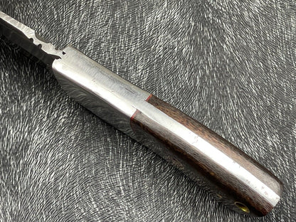 Heritage Forge 8 Inch Damascus Steel Skinning Bowie Knife with Hardwood Handle