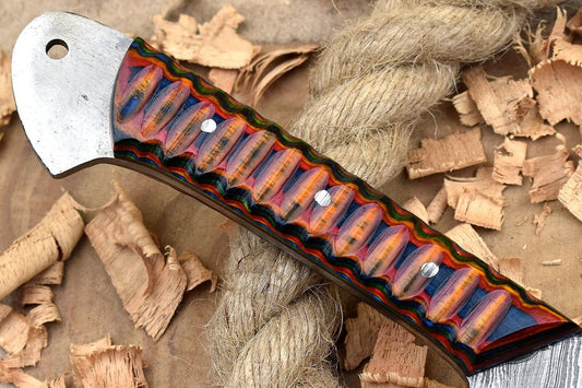 Hand-Forged Damascus Steel Chef Knife 10" | Custom Kitchen Knife with Multi Dollar Sheet Handle