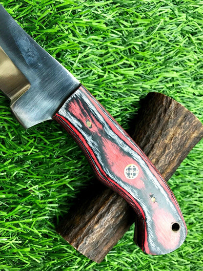 9" Handmade Stainless Steel Skinner Knife – Hunting & Survival Fixed Blade with Leather Sheath