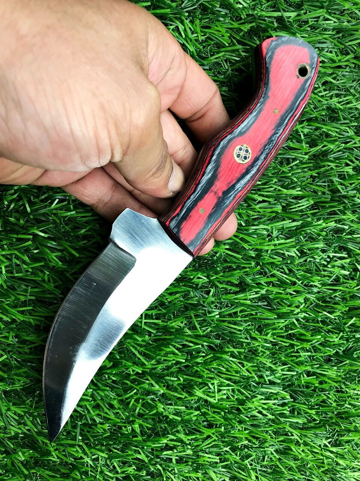 9" Handmade Stainless Steel Skinner Knife – Hunting & Survival Fixed Blade with Leather Sheath
