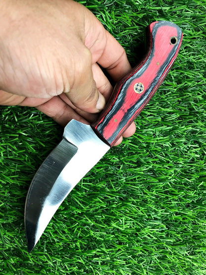 9" Handmade Stainless Steel Skinner Knife – Hunting & Survival Fixed Blade with Leather Sheath