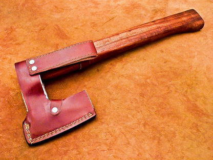 Custom Hand Forged Viking Bearded Steel Camping Hatchet Tomahawk Axe 13 Inch Natural Wood Handle