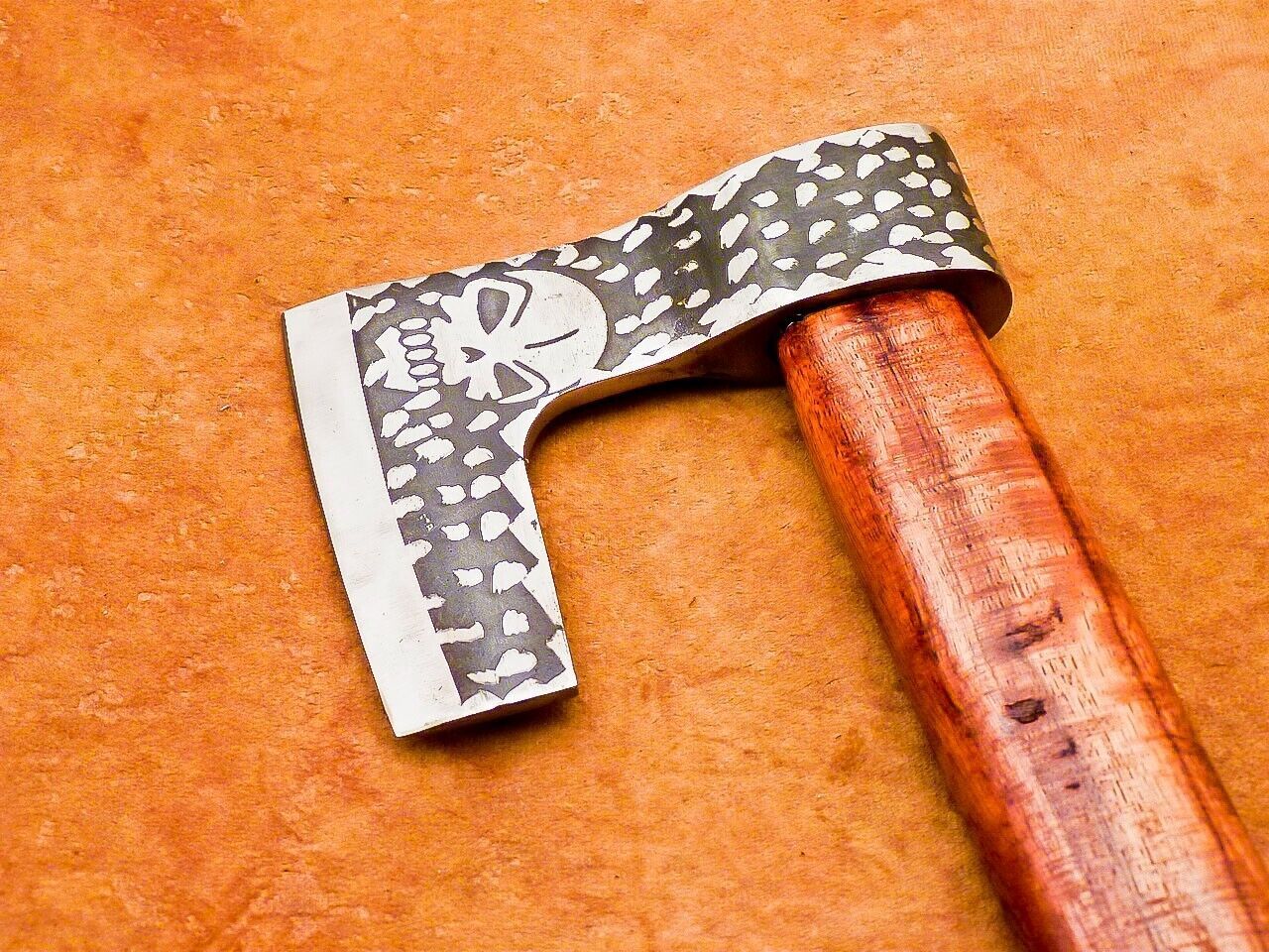Custom Hand Forged Viking Bearded Steel Camping Hatchet Tomahawk Axe 13 Inch Natural Wood Handle