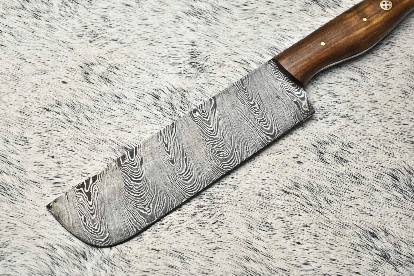 Custom Handmade Damascus Steel Chef Knife – 12" Full Tang Blade with Leather Sheath