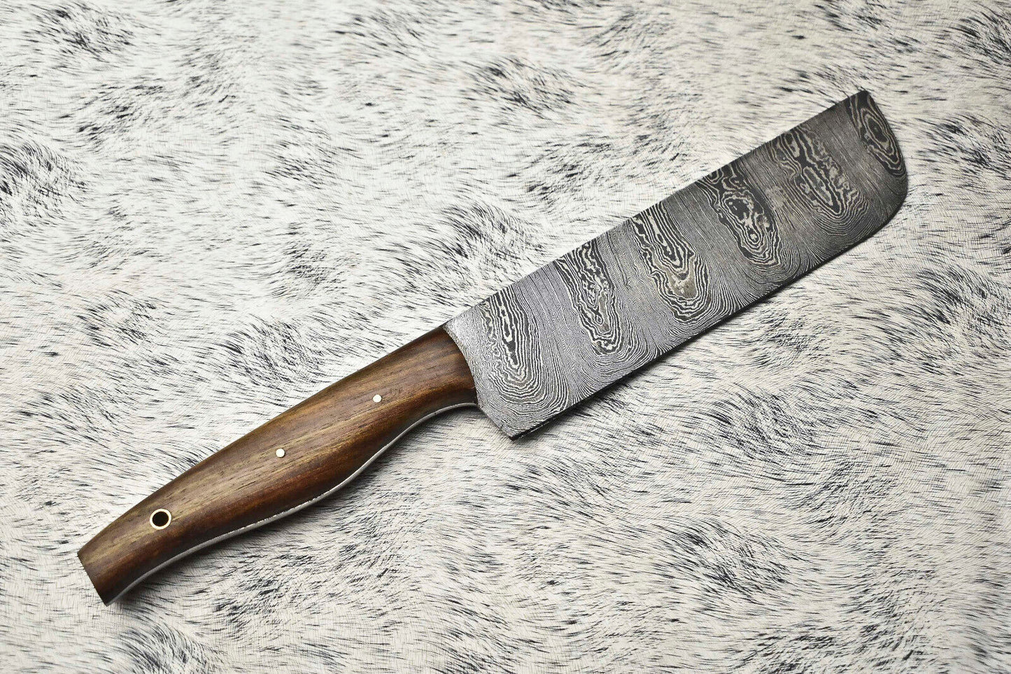 Custom Handmade Damascus Steel Chef Knife – 12" Full Tang Blade with Leather Sheath