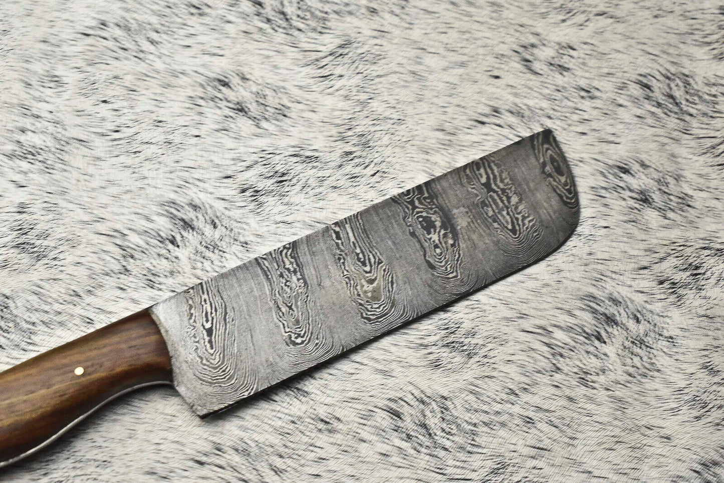 Custom Handmade Damascus Steel Chef Knife – 12" Full Tang Blade with Leather Sheath