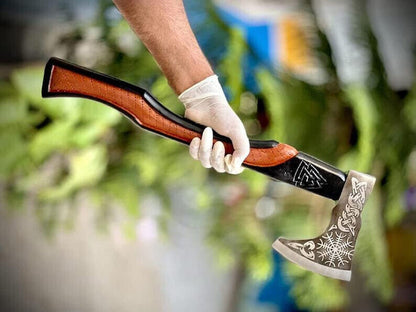 Custom Hand Made Carbon Steel Axe – Viking Hatchet, Integral Throwing Tomahawk with Cocobolo Wood Handle