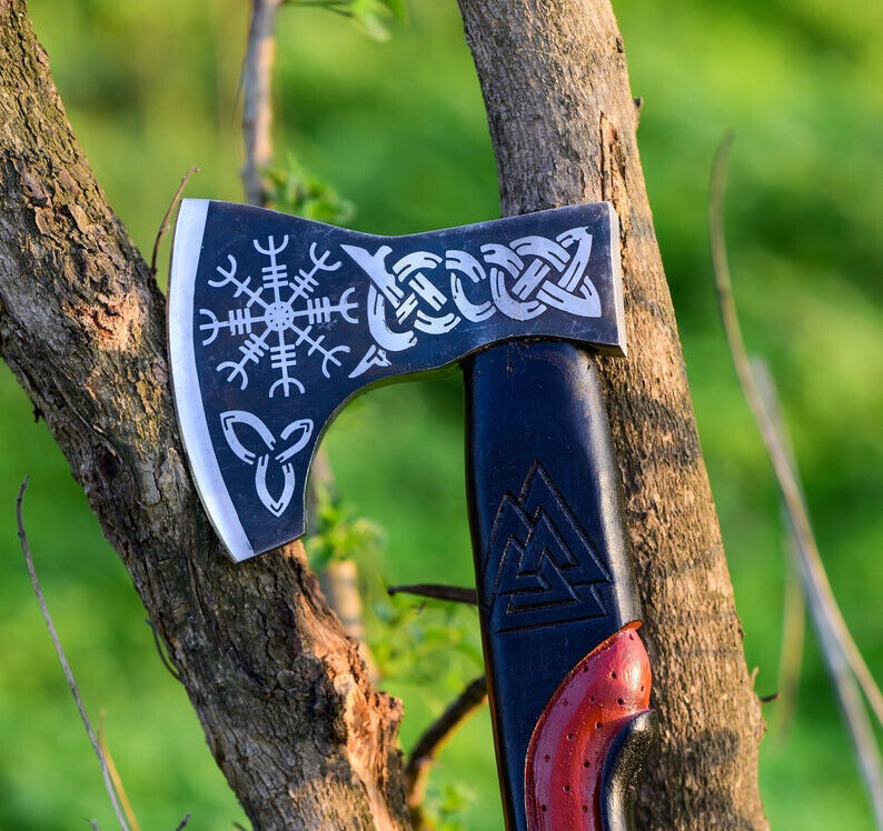 Custom Hand Made Carbon Steel Axe – Viking Hatchet, Integral Throwing Tomahawk with Cocobolo Wood Handle