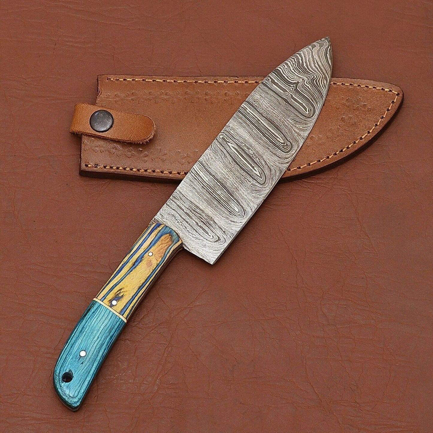 Custom Handmade Damascus Steel Kitchen Knife | Full Tang Fillet Chef Knife