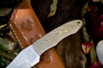 Custom 440C Steel Skinner Knife | D2 Tool Steel Handle | Veterans Gift | Decorative Knife