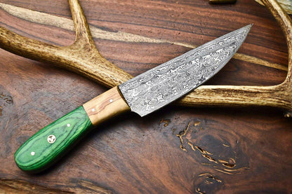 Rare Custom Damascus Large Chef Knife – 8.5" Hand-Forged Blade, Pakka Wood Handle, 4 mm High-Carbon Steel