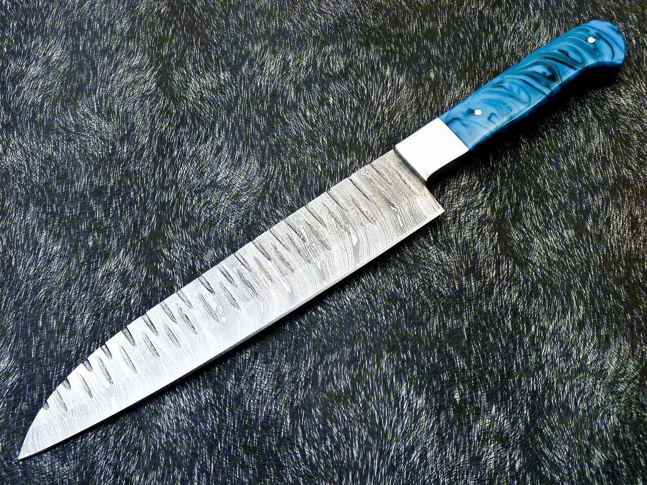 13" Custom Hand Forged Damascus Steel Chef Knife Kitchen Knife with Resin Handle