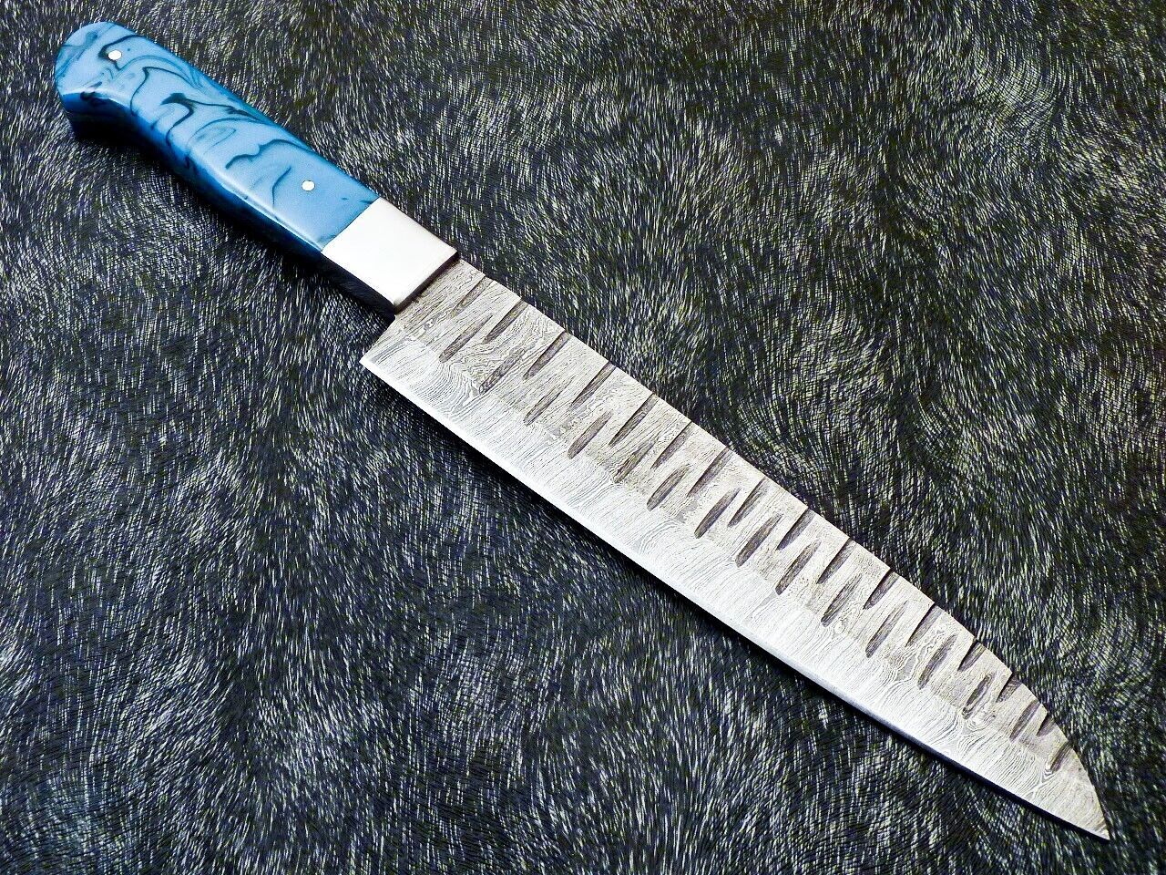 13" Custom Hand Forged Damascus Steel Chef Knife Kitchen Knife with Resin Handle