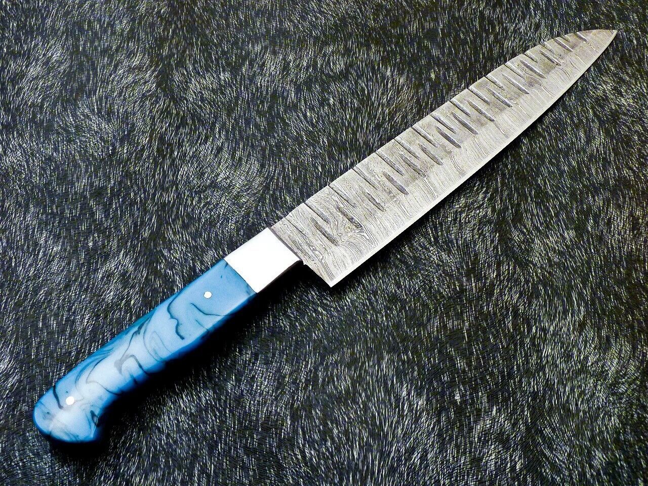 13" Custom Hand Forged Damascus Steel Chef Knife Kitchen Knife with Resin Handle