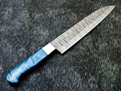 13" Custom Hand Forged Damascus Steel Chef Knife Kitchen Knife with Resin Handle