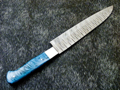 13" Custom Hand Forged Damascus Steel Chef Knife Kitchen Knife with Resin Handle
