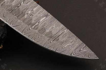 11.5" Custom Hand Forged Twist Damascus Steel Santoku Chef Knife