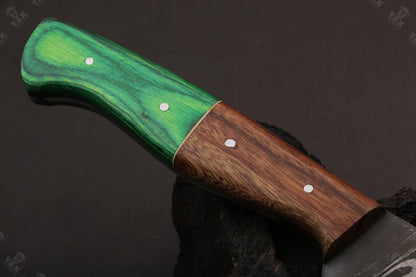 13.5" Hand Forged Fire Damascus Steel Fillet Knife Damascus Fillet Knife W/Sheath for Kitchen Use