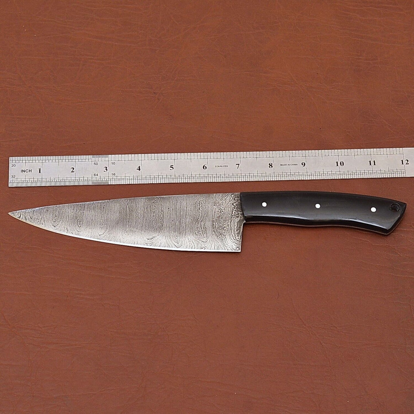 Custom Handmade Damascus Steel Chef Kitchen Knife | Full Tang Wood Handle