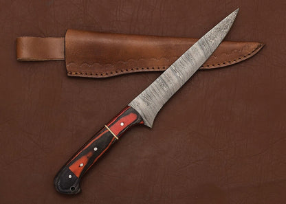 Luxury Damascus Steel Chef Knife 8" Blade | Handmade Kitchen Fillet Knife