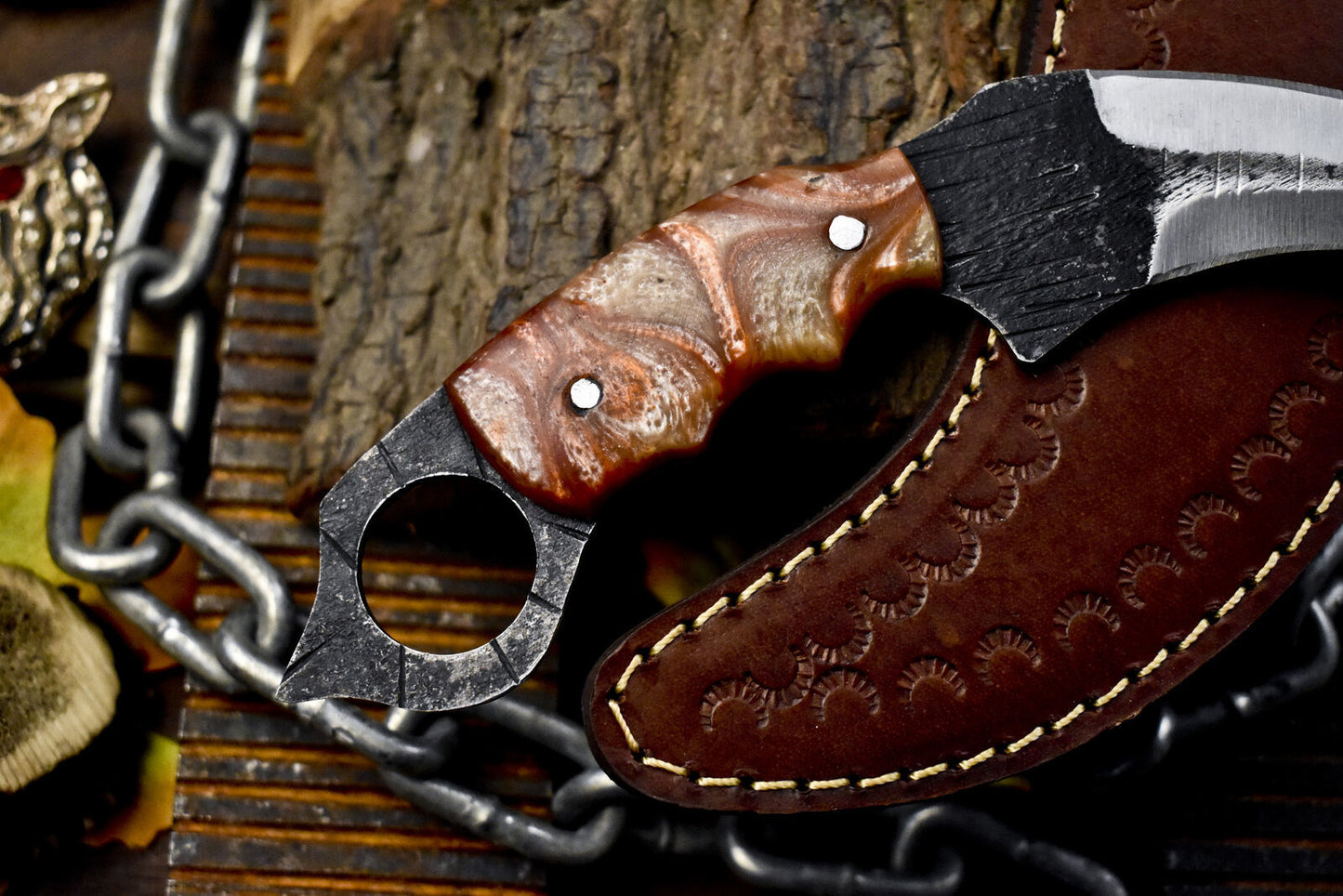 Custom Handmade D2 Steel Karambit Knife Best Karambit Knife With Resin Handle