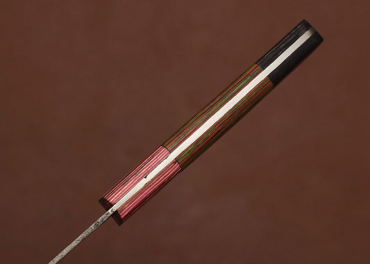 Premium Custom Handmade Damascus Steel Chef Fillet Knife with Pakka Wood Handle & Leather Sheath