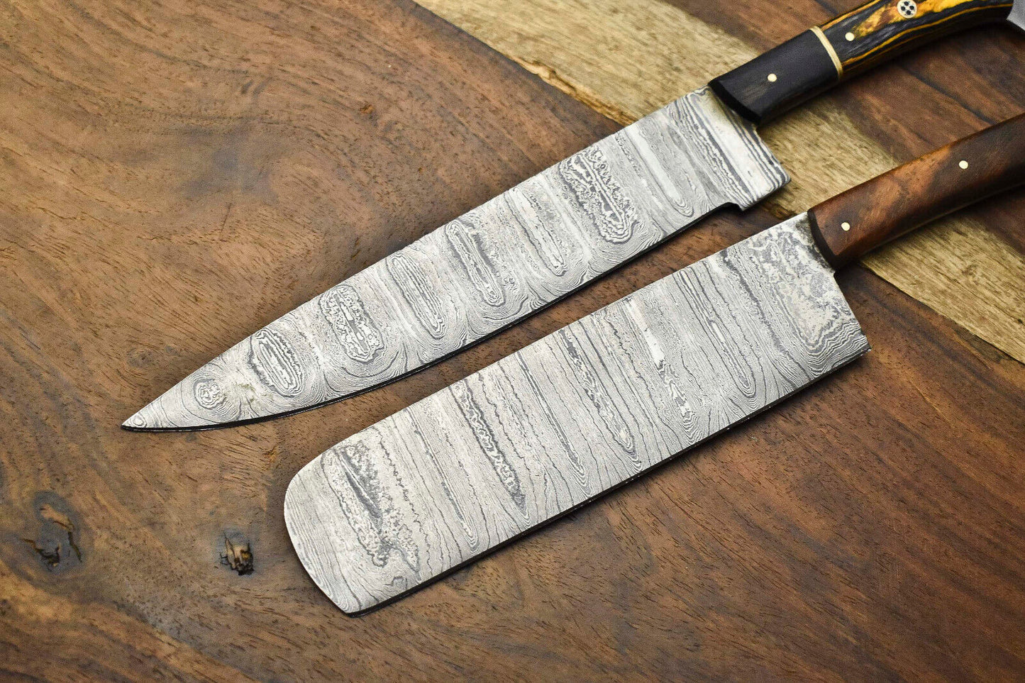 Premium Handmade Damascus Steel Chef Knife Set – 2-Piece Full Tang