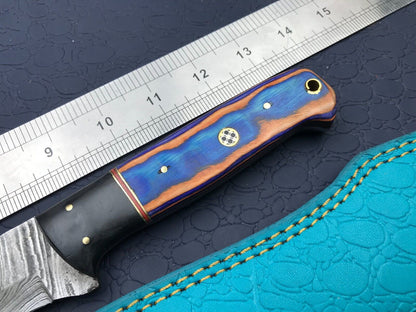 14" Custom Handmade Damascus Steel Fillet Knife Damascus Fillet Knife & Best Fillet Knife W/Sheath