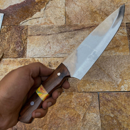Custom Forged High Carbon Steel High Polish Kitchen Chef Knife | Handmade 12.5"