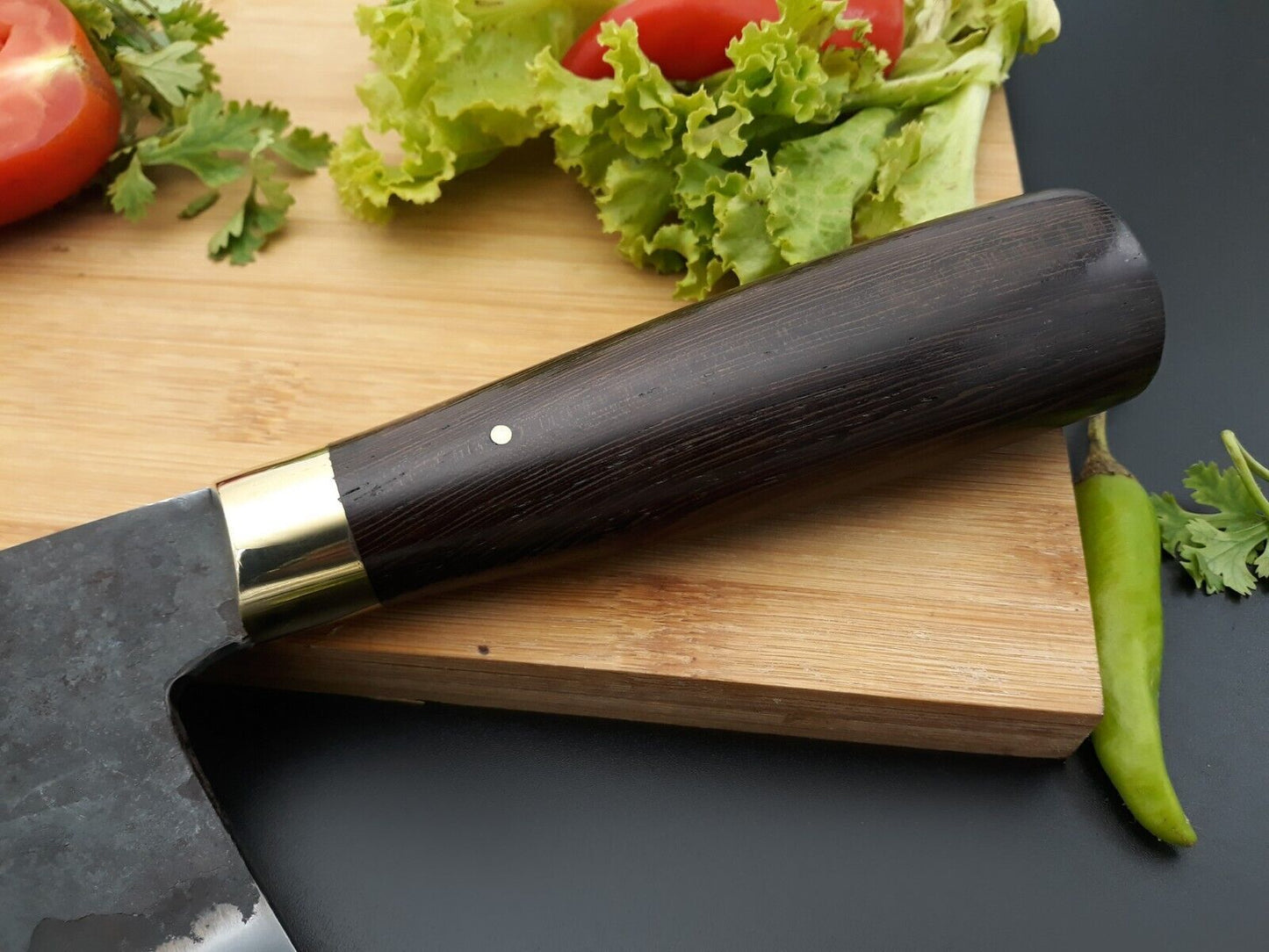 Hand Forged Cleaver Knife Serbian Kitchen Chef Knife Meat Chopping Hunting Knife