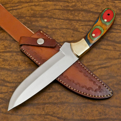 Handmade 12 Inch D2 Steel Full Tang Bowie Hunting Camping Knife