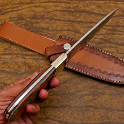 Handmade 12 Inch D2 Steel Full Tang Bowie Hunting Camping Knife