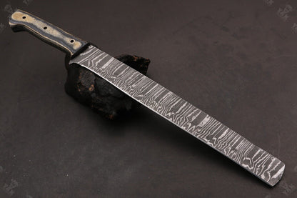 16" Custom Hand Forged Fire Damascus Steel Brisket Knife for Kitchen & Chef