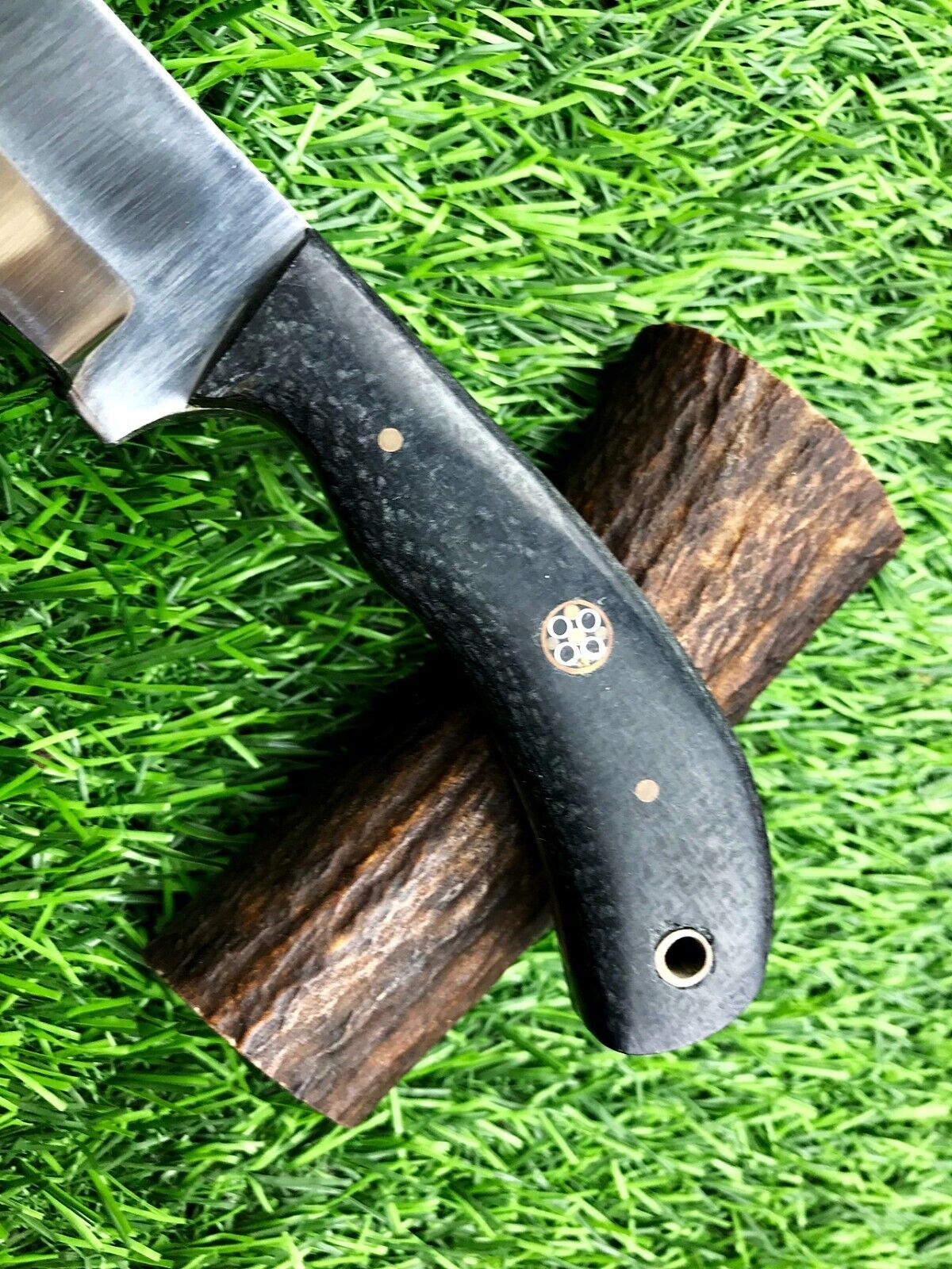 9" Forged Stainless Steel Survival Hunting Knife with Leather Sheath