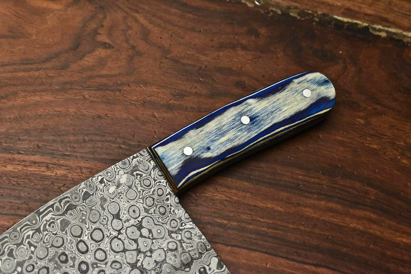 Custom Handmade Damascus Steel Chef Chopper Knife – Full Tang