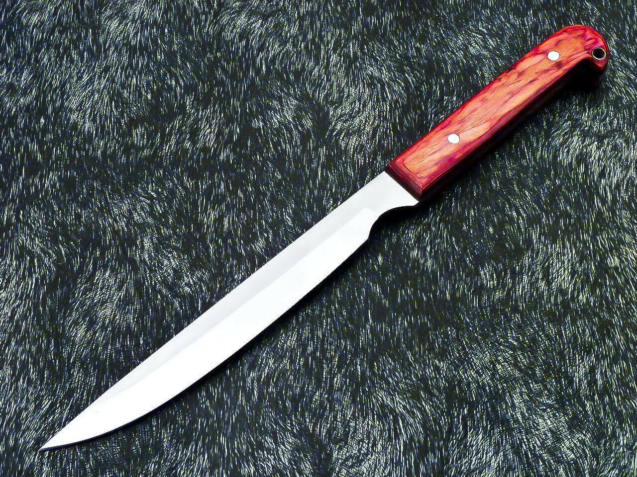 Unique Custom Handmade D2 Tool Steel Blade Fillet Knife Hard Wood Best Fillet Knife W/Sheath
