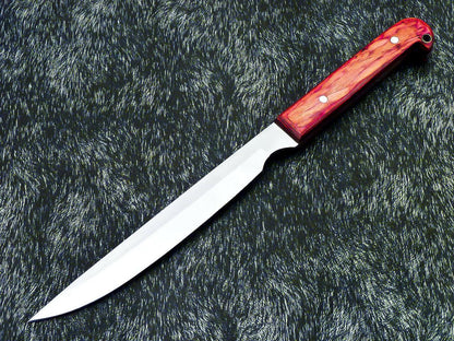 Unique Custom Handmade D2 Tool Steel Blade Fillet Knife Hard Wood Best Fillet Knife W/Sheath